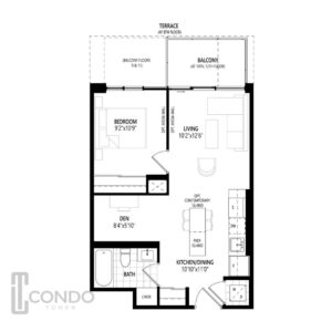 Mattamy Homes condo clockwork1 Bed 1 Bath 571 Sq. Ft. 1 Bedroom Den