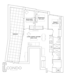 aspen ridge homes north york condos floor plans 1089sqft three bedrooms two bathrooms terrace