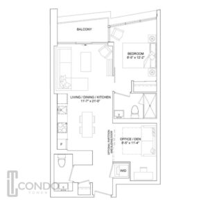 aspen ridge homes north york condos floor plans 67 sqft one bedroom one bathroom balcony officeden