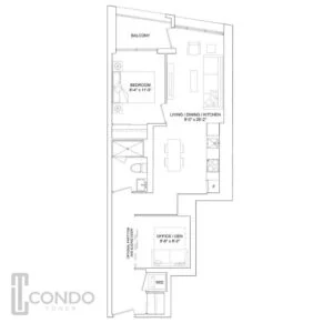 aspen ridge homes north york condos floor plans 710sqft one bedroom one bathroom officeden balcony