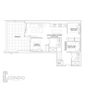 aspen ridge homes north york condos floor plans 842sqft two bedroom two bathroom officeden terrace