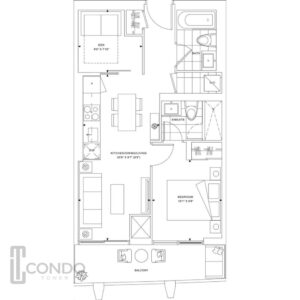 down town toronto condos core development menkes whitefield 581sq feet one bedroom two bathroom den office room