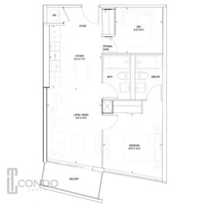 eglinton toronto condo floor plans 641sqft one bedroom two bathroom den balcony