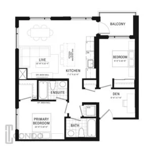 milton condos mattamy homes soleil 947sqft 2 bedroom 2 bathroom den balcony 1