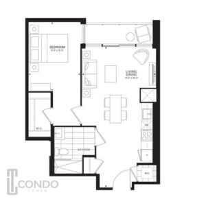 toronto condo empire condos floor plans 618sqft 1 bedroom 1 bathroom balcony