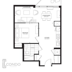 toronto condo empire condos floor plans 676sqft 1 bedroom 1 bathroom balcony