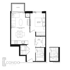 toronto condo floor plan westbend 1bedroom 1bathroom 1den balcony 568SqFt 1