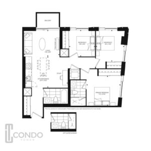 toronto condo floor plans westbend 3bedroom 2bathroom balcony 907Sq.Ft 1