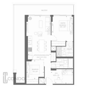 toronto condos yongest menkes condominium floor plans 823sqft 2 bedroom 2 bathroom large balcony