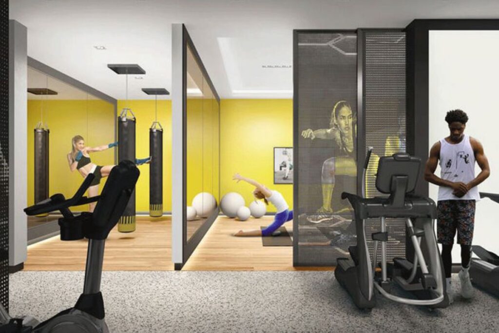 toronto dundas street east condos condominium fitness centre yoga room cardio machines boxing gym