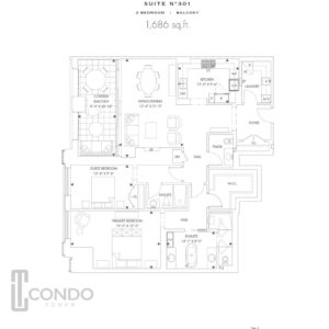 toronto family condos calarendon roomates 1686sqft two bedroom two washroom balcony