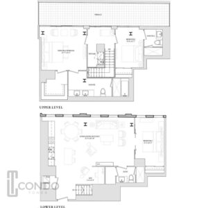 toronto niagara st condos floor plans 1787sqft two floors terrace three bedroom three bathroom 1