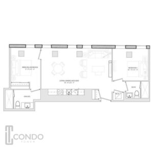 toronto niagara st condos floor plans 908sqft two bedroom two bathroom 1