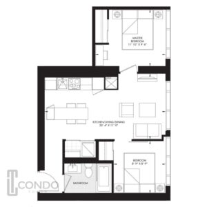 floor-plans-11-YV-Condos-Yorkville-Ave-Toronto-610sqft-2-bed-1-bath-balcony