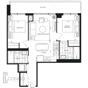 D’or-Condos-floor-plans-fermbrook-homes-699sqft-2-bed-2-bath-balcony-open-space-concept