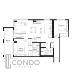 newmarket-Kingsley-Square-Condos- Briarwood-Development-Group- 923sqft-2-bed-2-bath-balcony