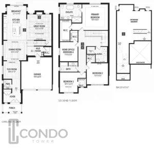 floor-plans-Preserve-West-Homes-1361-Dundas-St-W-Oakville-single-family-home-3038sqft-4-bed-2.5-bath-garrage