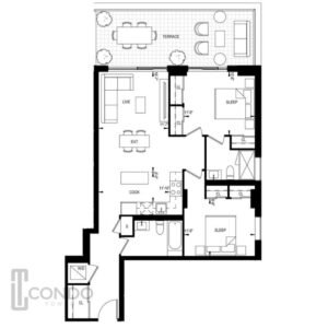 1555-Queen-Street-Toronto-Queen-&-Ashbridge-Condos-floor-plans-931sqft-2-bed-2-bath-terrace