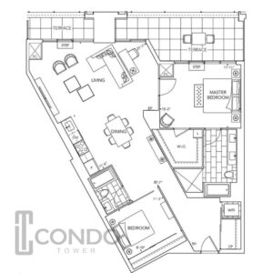 floor-plans-now-selling-Via-Bloor-Condos-1282sqft-2-bed-2-bath-N-view