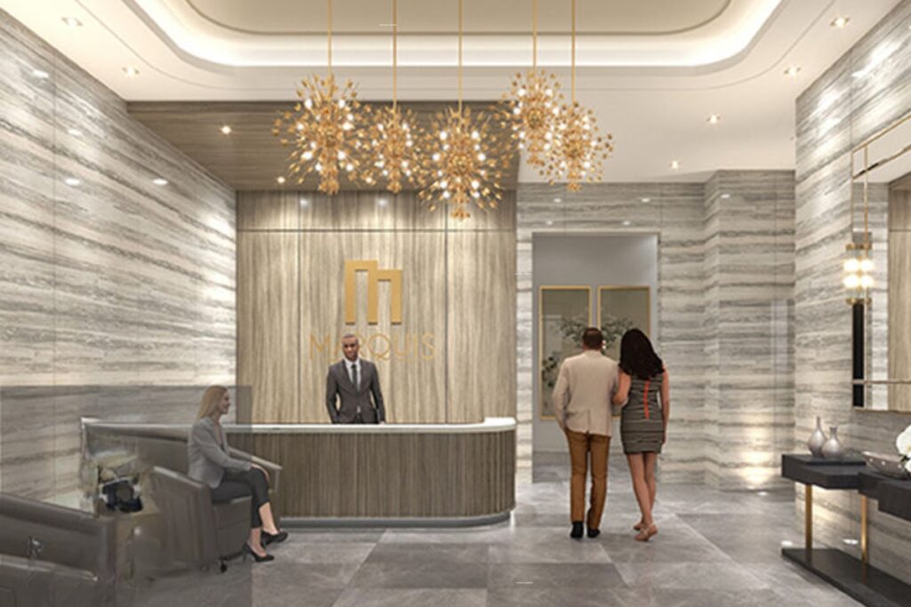 Marquis Condos Crystal Glen Homes Vaughan condos lobby lounge