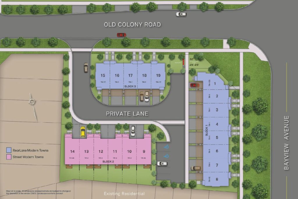 Lake Wilcox Towns site plan Richmond-hill town houses coming soon