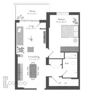 Kitchener Rainbow Lake Condos Development studio floor plan