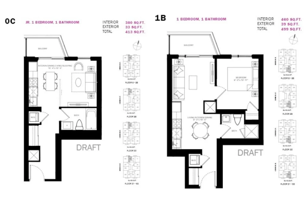 Centricity Condos Starting from $500k in Toronto Floor plans