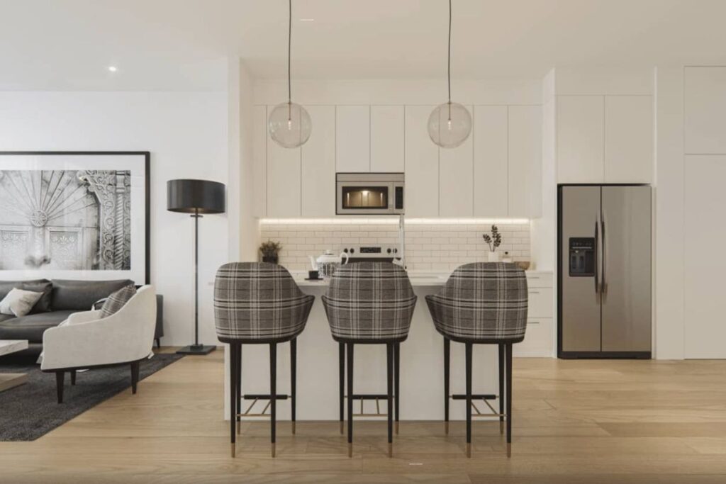 Orson Condos Starting from $300k in Calgary, Alberta living room and kitchen