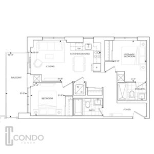 Burnet at Rise and Rose Condos Richmond Hill ON Floorplans 2 bedroom 2 bathroom