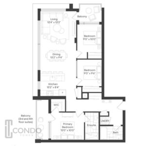 The Greenwich Condos Oakville ON Floorplans 2 bedroom 2 bathroom