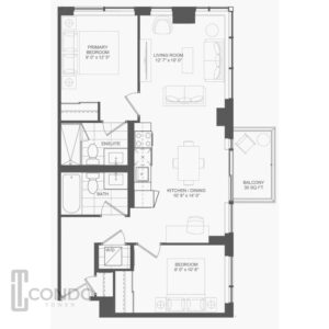 The Narrative Condos Scarborough ON Floorplans 2 bedroom 2 bathroom (2)