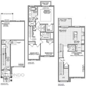 Andrin homes whitby ON floor plans options