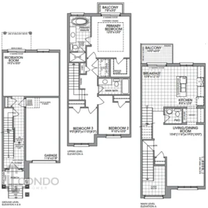 Andrin homes whitby ON floor plans options