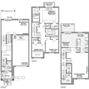 Andrin homes whitby ON floor plans overview