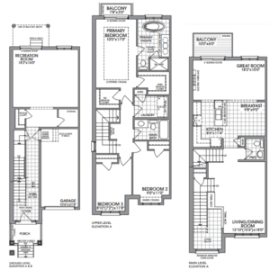 Andrin homes whitby ON floor plans price list