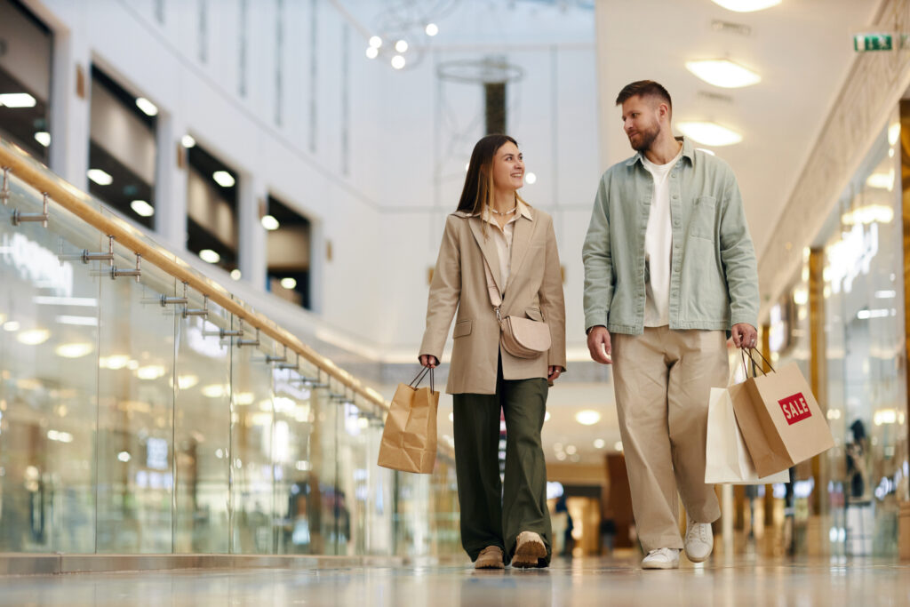 Couple Walking in Shopping Mall