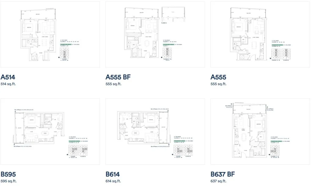 Thompson Towers Floor Plans