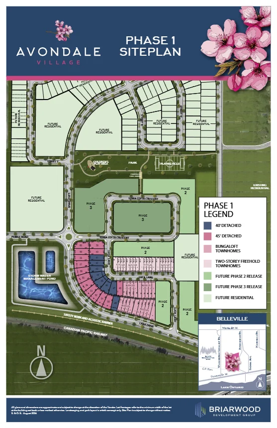 Avondale Village site plan in Belleville by Briarwood Development