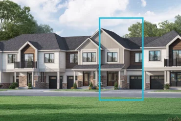 Row of townhomes at Ashburn Hills by Mattamy Homes in Whitby