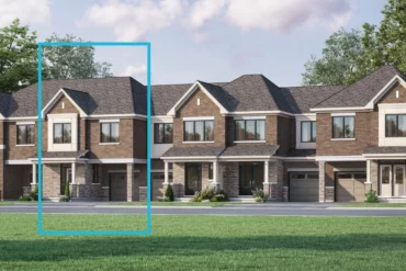 Townhome streetscape at Ashburn Hills by Mattamy Homes in Whitby