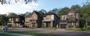 Streetscape of detached singles at Caledon Club in Caledon