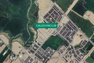 Aerial view of the Caledon Club neighbourhood in Mayfield West Caledon