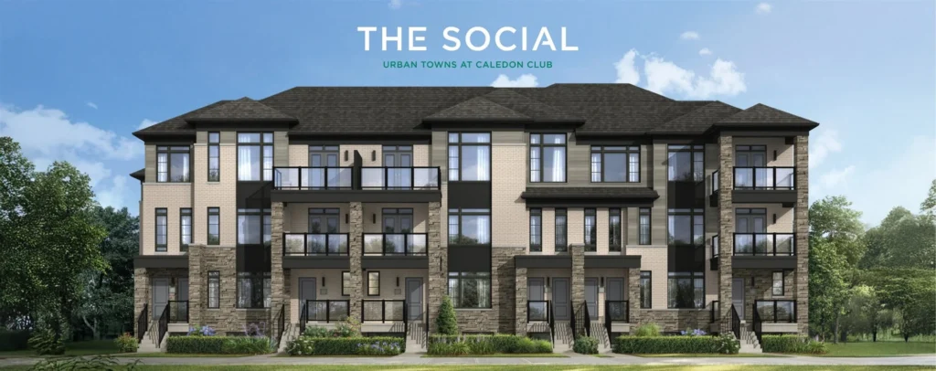 The Social stacked townhomes at Caledon Club in Caledon
