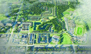 Aerial community rendering of Clairmont by Mattamy Homes in Guelph