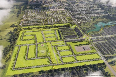 Aerial view of the Fox Run community by Caivan in Richmond Village, Ottawa
