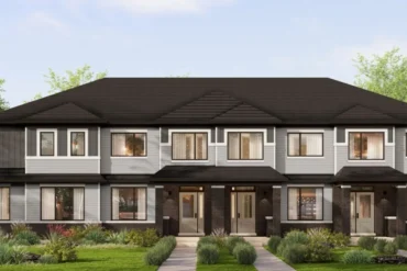 Freehold townhome elevation at Fox Run by Caivan in Richmond Village, Ottawa