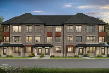 Three-storey townhome elevation at Glenway by Andrin Homes in Newmarket