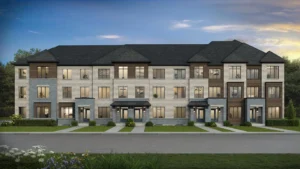 Townhome block elevation at Glenway by Andrin Homes in Newmarket