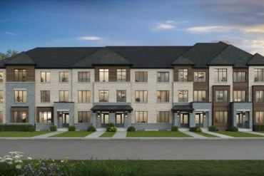 Townhome block elevation at Glenway by Andrin Homes in Newmarket