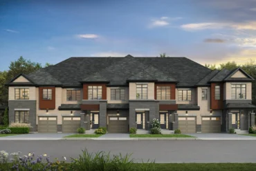 Townhome elevation at Glenway by Andrin Homes in Newmarket